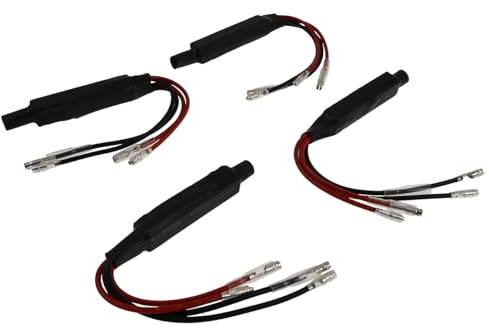 2EXTREME 4x 21W 7 Ohm 12V LED-Widerstand Lastwiderstand für LED-Blinker | Leistungswiderstand gegen Fehlmeldungen und schnelles Blinken; bei LED-Umbau, 120/160 mm Kabel, Maße LxBxH 60 × 15 × 12 mm