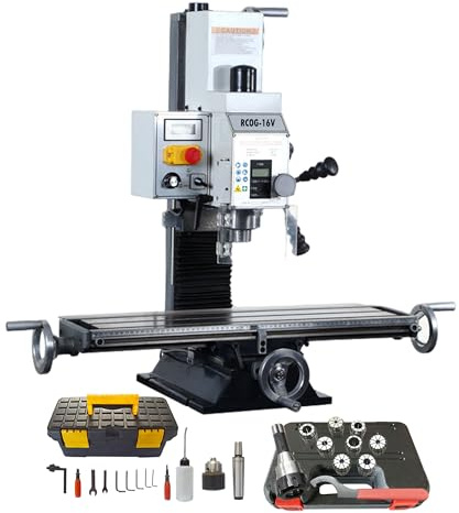INTBUYING Mini Milling Drilling Machine MT2 Benchtop Mill/Drill Machine 5.51X19.68 Micro Milling Machine 50-2250rpm Variable Speed with Accessory MT2 Tapper and Bench Clamp 110V