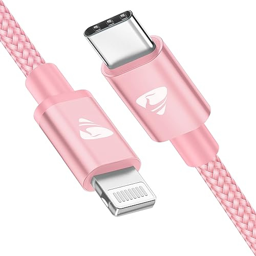 USB C to Lightning Cable 1M [Apple MFi Certified] Fast USB C iPhone Charger Cable PD Fast Charger Lightning to Type C Charging Cable Lead Adapter for iPhone 14/13/12 Plus PRO Max/XS/XR, Pink