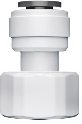 Fridge Water Connector 1/2 Bsp X 3/8 Push Fit Tap Adapter Filter Fitting Quick Connector Thread Replacement Water Tap Adapter for Water Filter Systems with 3/8 Water Pipe