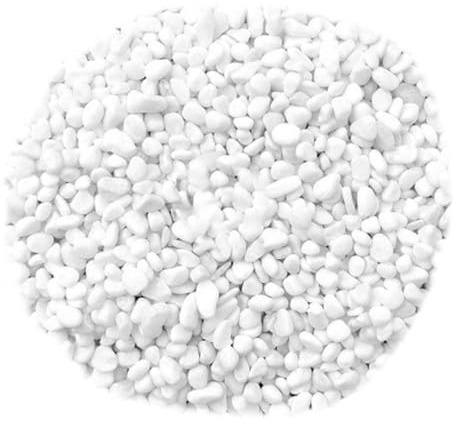 Parliky White Decorative Gravel Stones for Planters and Aquariums, Natural White Vase Filler Rocks 0.3-0.5cm, Indoor Garden Landscaping Pebbles for Fish Tank and Plant Pots, 1lb Pack