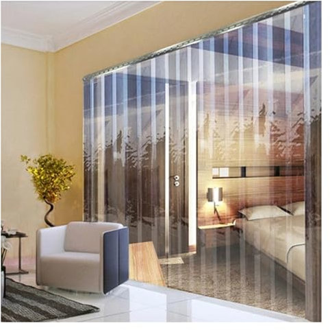 Kit de Cortina de Puerta con Tiras de PVC, Cortina para Puerta de congelador, Puerta de contraventanas aisladas Impermeables y Lisas para Industria, Garaje, Negocios (tamaño: 120x250cm)