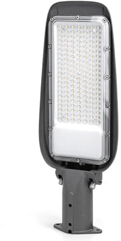 Lampione LED sottile 100 W, alta luminosità, basso consumo, luce bianca, ideale per illuminazione stradale e sicurezza esterna.