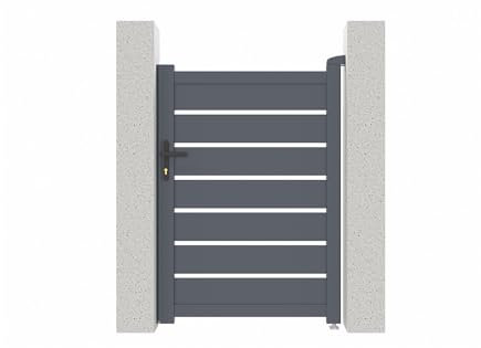 Casanoov Portillon VOGEL 1x1,40m Aluminium Gris Anthracite – Design Ajouré Élégant et Moderne – Robuste Inoxydable Résistant Intempéries – Montage Facile Clôture Jardin Sécurisée Entrée 100x143cm