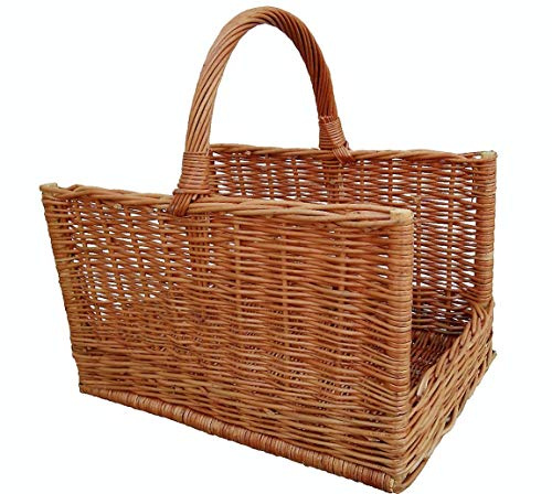 Holzkorb aus Weide Braun 55x35x53 cm Kaminkorb