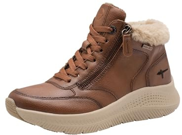 TAMARIS Comfort dam spets boot platt duo-tex modestövlar, konjak, 38 EU, konjak, 38 EU