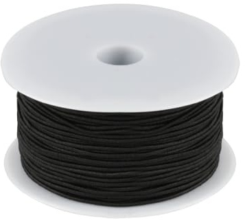 Gummiband für Armbänder, Schwarz Elastisches Band für Armbänder Selber Machen, 1mm x 100m Gummikordel Elastische Faden Gummischnur Bastelschnur für DIY Handwerk Schmuckherstellung(Schwarz)