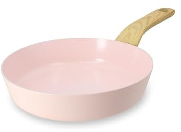 MENASTYL - Poêle 20cm avec revêtement antiadhésif céramique (Sans PFAS/Sans PTFE) tous feux dont induction - En Aluminium - Gamme Colorama - Rose - 6020920