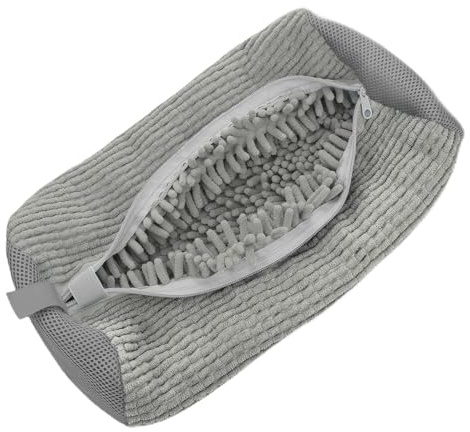 elook Schuhwaschmaschinentasche, Wiederverwendbare Trainer Sneaker Wäsche Schuhbeutel für Waschmaschine, Schuhputzbeutel für alle Schuhtypen und Größen - 39x19cm/Grau