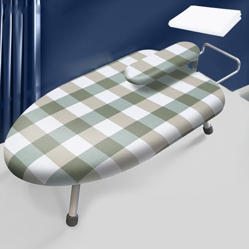 Faltbares Tisch-Bügelbrett mit Bügeleisenablage, tragbares Mini-Bügelbrett mit hitzebeständiger Abdeckung für kleine Räume und Reisen