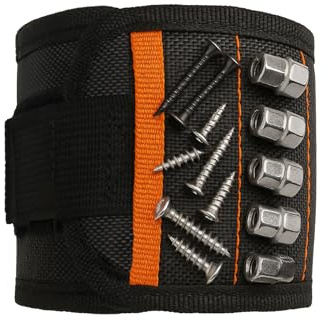 Tuwonwa Magnetic Wristband for Men Tools, Gifts for Men, 15 Strong Magnets Wrist Tool Holder, Perfect Gifts, Dad, Husband, DIY, Gadgets, Christmas, Birthday and Father’s Day