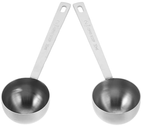 TOKIDNY Cuchara Medidora de Acero Inoxidable 304 30 Ml Set 2 Piezas para Café Molido Harina y Proteínas Polvo Utensilio de Cocina Versátil y Resistente para Uso Doméstico