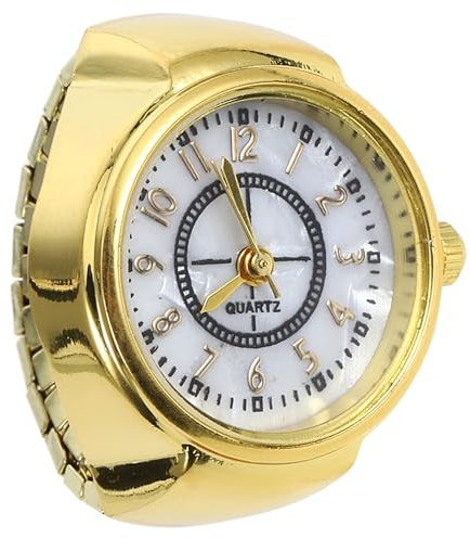 Supvox Kleiner Uhrenring aus Edelstahl mit Digitaler Anzeige und Großen Zahlen Modische Ringuhr für Damen und Herren Bequem zur Persönlichen Dekoration und Beim Reisen