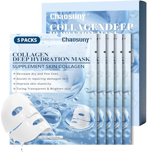 5 Masque Visage au Collagène Hydratant - Soin Anti-Âge et Rides