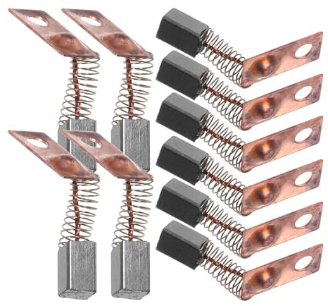 VILLCASE Escobillas de Carbón para Amoladora Angular y Taladro Eléctrico, Kit de Reemplazo 5 Pares, Compatibles Motores Eléctricos, Duraderas y Fáciles de Instalar para Reparación