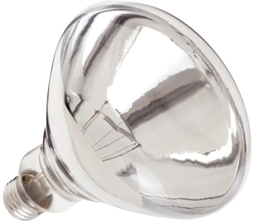 Satco S4885 120V 250 Watt R40 Medium Base Shatterproof Heat Lamp, Clear