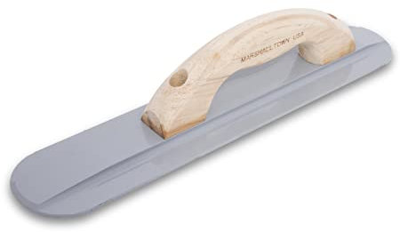 Marshalltown Hand Smoother with Wooden Handle, Made of Magnesium, for Floor and Concrete, Size of Smoother: 406 x 79 mm