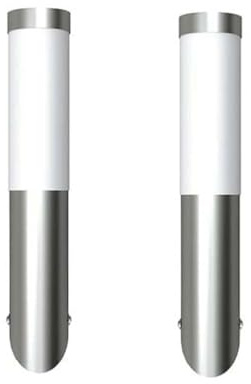 vidaXL 2X Außenwandleuchte Edelstahl Außenlampe Gartenleuchte Garten Wandleuchte Außenwandleuchten 2 STK Außenleuchte IP44 E27 60W