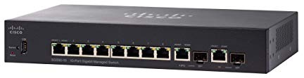 Commutateur géré Cisco SG350-10, Combine 10 Ports Gigabit Ethernet (GbE) et 8 Ports Gigabit Ethernet RJ45 et 2 Ports SFP Gigabit Ethernet, Protection à Vie limitée (SG350-10-K9-EU)