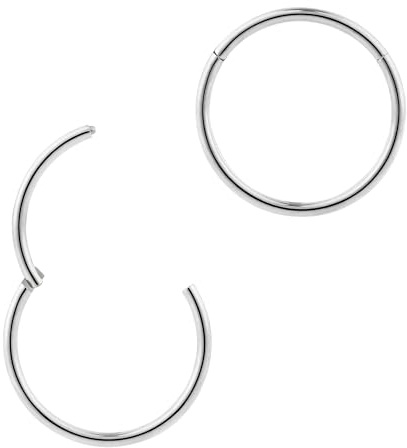 365 Sleepers 2 St G23 Titan 18G (Tunna) Piercing Smycke - Segmentring med Gångjärn - Hoops Örhängen - Näsring Sleeper Örhängen 5mm - 6mm - 7mm - 8mm - 9mm - 10mm - 11mm - 12mm - 13mm