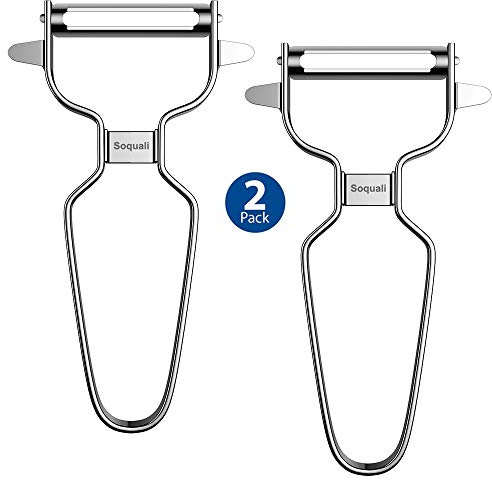 2 Pack Vegetable Peeler Stainless Steel for Kitchen - Y Peeler Safe to Use, Veggie Potato Fruit Carrot Cucumber Peeler, Easy to Peel & Clean
