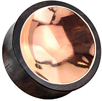 beyoutifulthings Ohr-Plug Sono Holz Kupfer Zinn Zentrum beidseitig Ohr-Piercing Ohr-Schmuck Tunnel Sattel-Verschluss 12mm