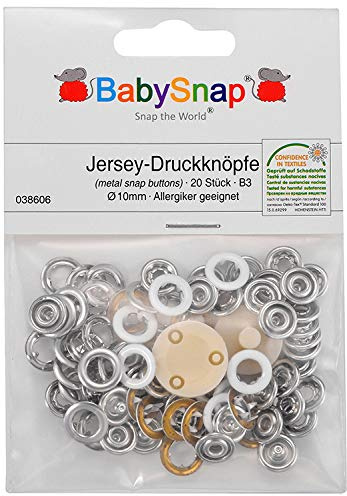 BabySnap Jersey Druckknöpfe (10,5mm) (Weiß (B03))