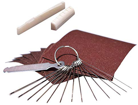Acoustic Guitar Tools Guitar Files for Nut Sand Paper Guitar Bridge Saddle and Nut 13 Different Size Needle Files with Circular