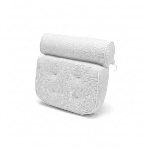 Bath Tub Spa Pillow Cushion Neck Back Support Bathtub Suction Cup - Cushion For Ergonomic Headrest & Back Support - Waterproof Design Ideal For Children And Elderly