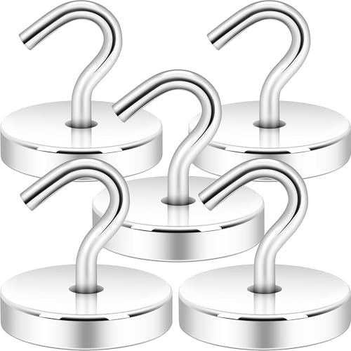 Neosmuk Magnethaken, Kreuzfahrtschiff-Essentials, 59 kg + robuste Magnethaken für Kreuzfahrtkabinen, Kühlschrank, Grill, Aufhängen und Reisen, extra starker Must-Haves-Magnethaken, Silber