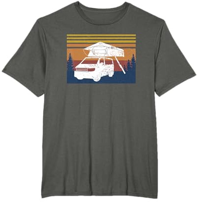 Dachzelt am Bus Van Camping mit Dachzelt und Bus T-Shirt