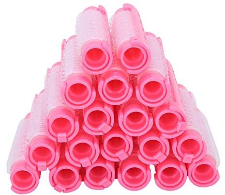 Uxsiya 20pcs Hair Rollers Hair Perm Rods Fluffy Perming Rod Hair Curler Hairdressing Tool Kit for Girls & Women Hair DIY Design(Pink)