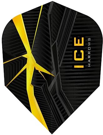 Harrows Ice Recut | 100 Mikron Dart Flights, 1 Set mit 3 Flights, Standard Nr. 6, Gelb