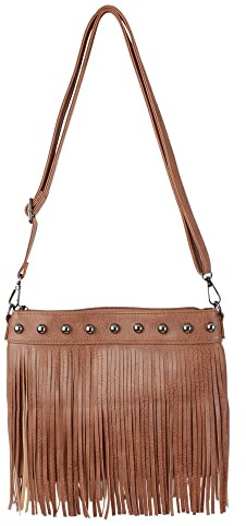 MEGAUK Crossbody Hippie Geldbörse für Frauen Fransen Quaste Schulter Handtasche Messenger Side Bag für Damen, 6926+braun, one size