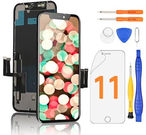 Yodoit Pantalla para iPhone 11 COF Full HD LCD 6.1 Pulgadas, digitalizador táctil, Compatible con el Modelo A2111, A2223, A2221, con Kit de Herramientas de reparación