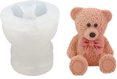 Candle Silikonform, Teddybär Form Silikon Kerze Seifenherstellung Form, Eiswürfelformen Teddybär Silikonform Eisformen Silikon Kuchen Tierform Für Kaffee Milch Tee Süßigkeiten Fondant Dekoration