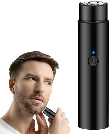 Mini Electric Shaver, Cordless USB Rechargeable Electric Men's Razor, Wet and Dry Portable Electric Rotary Men's Razor, Waterproof Electric Pocket Razor for Travel or Home Use, Mini Razor for Men