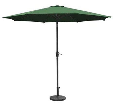 Vivo Technologies 2.7M Garden Parasol Sun Shading Umbrella with Tilt & Crank Mechanism UV Waterproof Patio Parasol Sun Shade Protection for Outdoor, Garden and Patio Dark Green