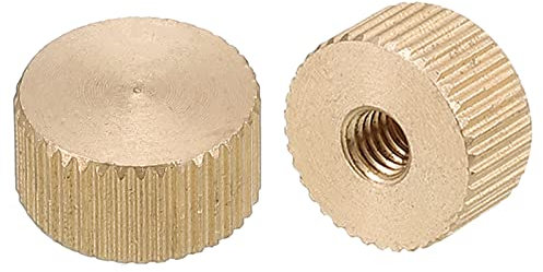 QUARKZMAN Zigrinato Pollice Dadi, 4pz M4 x D12mm x H6mm Ottone Zigrinato Dado Piatto Testa Ceco Foro Blocco Regolazione Dadi per 3D Stampante Parti