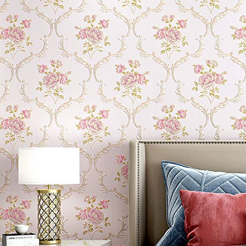 SAIMEYI Vliestapeten 0.53 M X 9.5M = 5.3 M²/roll 3D Geprägte Blume Cluster Wallpaper White Yellow Purple Blue Pink Für Schlafzimmer Wohnzimmer Badezimmer TV-Hintergrund Hotel (Lila)