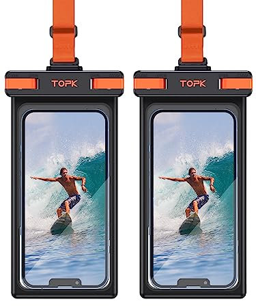 TOPK [2 stück 2024 Neue wasserdichte Handytasche, [Unterwasser-Bildschirm berührbar] IPX8 wasserdichte Handyhülle kompatibel mit iPhone 14 13 12 11 Pro Max Xs Plus Samsung Galaxy S22 schwarz