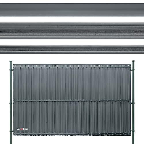 KOTARBAU® Sichtschutz für vertikale Paneele 152 x 125 cm Dunkelgrau PVC Zaunlatten für Paneele Sichtschutzzaun Schichtschutzleisten für Zaunpaneele Satz aus Kunststoff für Terrasse Garten Vertikale un