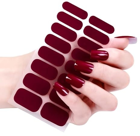 16 Streifen Nagellackstreifen Nagelaufkleber Set Für UV Lampe Designer 3D Nagellackfolien Modische Nagelkunstaufkleber Nagellackstreifen Dunkle Farbe Nagellack Langlebige Nagelfolien