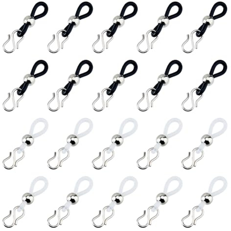 DICOSMETIC 20 piezas de Cremallera para Jeans 2 colores Soporte de Cremallera para Pantalones Superiores Cremallera y Gancho con Botón para Jeans Cremallera Ropa