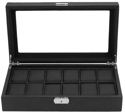 LAPADULA Schaukasten Ansehen Uhrenbox, Uhrenaufbewahrung, Präsentationsbox, Aufbewahrungsbox, Uhrendisplay, Aufbewahrungsbox Uhrenetui für Herren