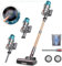 Fieety Aspiradora sin Cable 45kPa/550w/60Min Escoba Aspirador sin Cable Potente Aspiradora Vertical con Luz LED, Aspiradora Escoba Antienreda LED Pantalla Táctil para Suelo/Alfombra, Carga en Pared