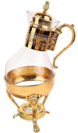 Amosfun Vintage Arabic Glass Teapot Heatable for Turkish Coffee Pot for Afternoon Tea