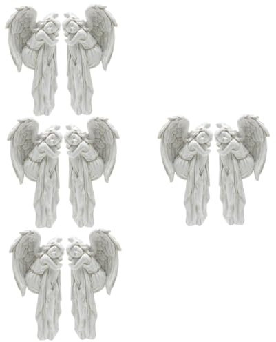 Cabilock 8 STK Engel-Dekoration Türrahmenverzierungen Engelsflügel Wanddekoration weihnachtsdekoration engelfigur dekorativer Türrahmen Fensterrahmen Engel Ornament Wandrahmen Harz Weiß