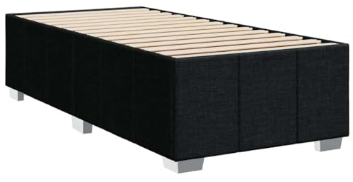 vidaXL Bettgestell, Bettrahmen mit Lattenrost, Polsterbett Bett für Schlafzimmer, Einzelbett Schlafzimmerbett, Schwarz 100x200cm Stoff