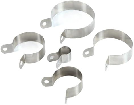 RSRSR Hose Pipe Clamp Stainless Steel5pcs Stainless Steel Hose Hoop Pipe Clamp 20-80mm Wall Corner Tube Clamp Clip Grounding Wire Buckle Plumbing Fastener Hardware(80MM)